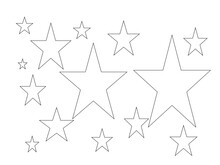 Star Background With Contour Five-pointed Stars