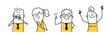 © Anna - Stick figure. Set of different emotions of people.