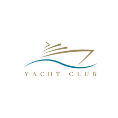 Wall Mural - Luxury yacht logo illustration design for your company or business