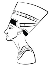 Egyptian Queen Face, Ancient Goddess Portrait, Egypt Woman Mythology Character