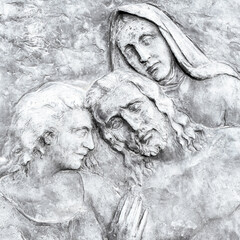 Wall Mural - Low relief of jesus Christ