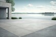 Modern concrete floor surface with natural view, generative ai image creation