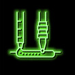 submerged arc welding neon glow icon illustration