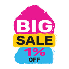 1% Big Sale Vector Design Template.