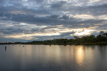 Canvas Print - sunset over the lake