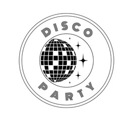 Wall Mural - Disco Night Party Banner. Retro Music Poster. Party Template Dj. 80s Disco Ball. Party 70s