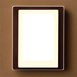 Photo frame with copyspace on a beige-brown background. Generative AI