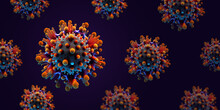 Macro Coronavirus(covid-19) Cell Delta Plus Variant. Deltacron,COVID 19 Variant Of SARS-CoV-2 In 2022. Generative Ai 