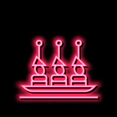 Wall Mural - canapes snack neon glow icon illustration