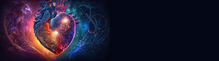 Wall Mural - heart home of the soul, concept, beautiful esoteric heart connected to soul and emotions, deep conne