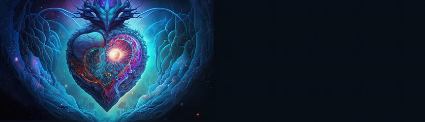 Wall Mural - heart home of the soul, concept, beautiful esoteric heart connected to soul and emotions, deep conne