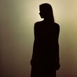 Silhouette of a young beautiful woman in backlight ai Generated, generative AI, CGI graphics