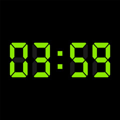 Digital clock vector illustration, time icon