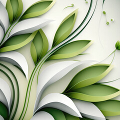 Sticker - abstract background with leaves