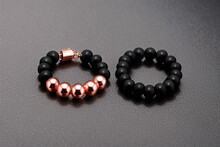 Black And Rose Gold Beads. Luxury Success Bracelet