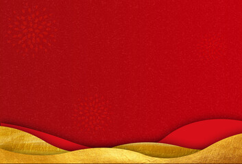 Wall Mural - Oriental red and gold background. Suitable for Lunar New Year, celebrating event design.