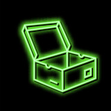Fototapeta  - men shoes box neon glow icon illustration