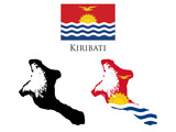 Fototapeta  - kiribati flag and map illustration vector