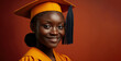 © ink drop - Portrait of an african american female university college graduate. Generative ai
