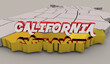 California State CA USA United States Map Travel Destination 3d Illustration