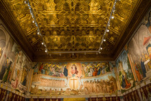 A Room Completely Frescoed With Religious Subjects, Inside Toledo Cathedral, Spain.