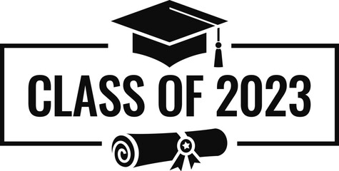 Wall Mural - Class of 2023 vector education banner
