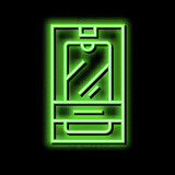 Fototapeta  - mobile phone box neon glow icon illustration