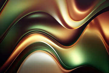 Iridescent colorful wavy background, backdrop, Generative AI