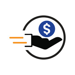 Sticker - money save in hand icon