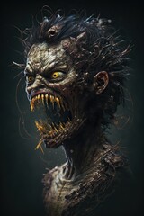 Wall Mural - Scary Monster Horror Creature Character Design. Generative AI.