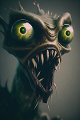 Wall Mural - Scary Monster Horror Creature Character Design. Generative AI.