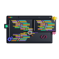 3d web illustration  programming code