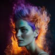 portrait of a woman with flaming hair
