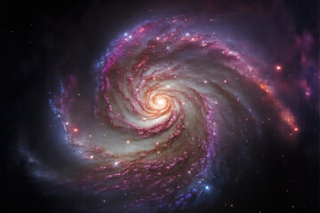 Wall Mural - Spiral Galaxy. Space with stars generative AI background
