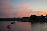 Fototapeta Boho - Beautiful view of corfu town sunset from old fortress ,Greece