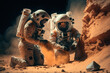© Highborn79 - Two astronats working on Mars. Generative AI.