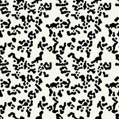 Wall Mural - Vector seamless pattern. Abstract spotty texture. Natural monochrome design. Creative background with blots. Decorative organic swatch.