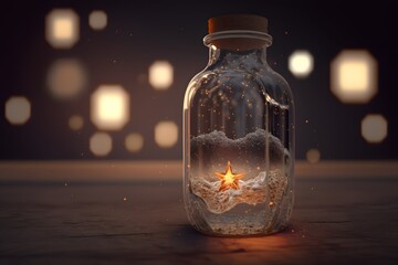 Wall Mural - stars in a bottle created using ai generative technology