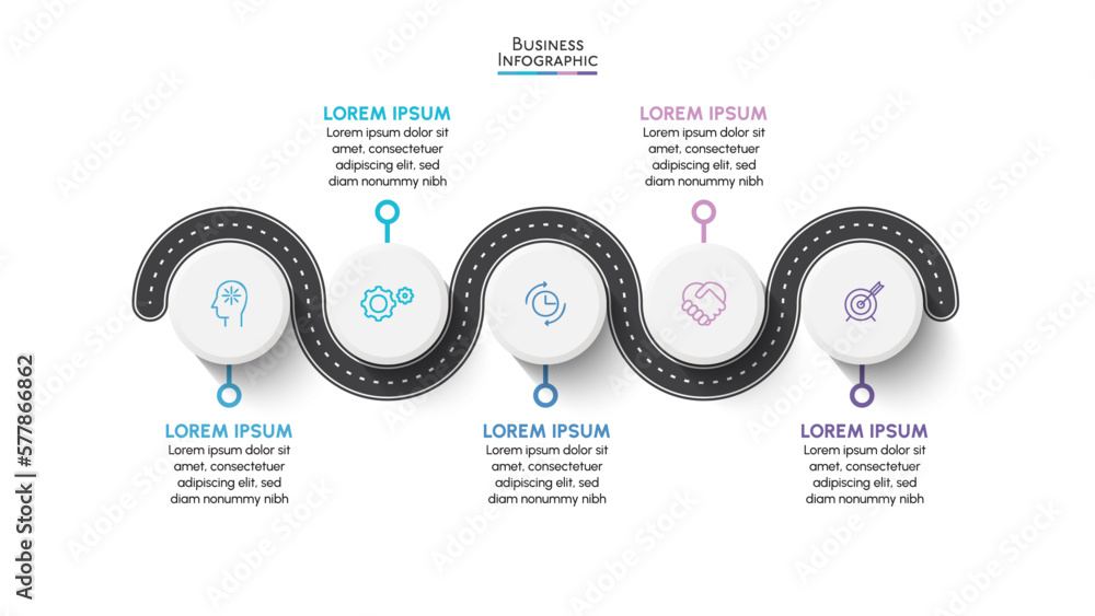 Business road map timeline infographic icons designed for abstract ...