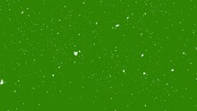 Snow Falling  On Green Screen