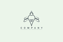 Bee Logo Line Art Bee Design White Background