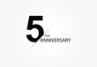 5 years anniversary logo template isolated on white, black and white background. 5th anniversary logo.