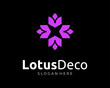 Lotus Flower Decoration Floral Blossom Decorative Beautiful Oriental Luxury Deco Vector Logo Design