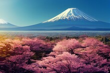 Mount Fuji From Hakone In Spring, Japan - Generative AI