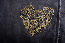Retro Style Metal Keys As Love Concept