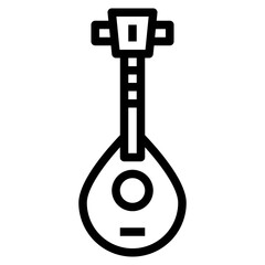 Sticker - mandolin line icon style