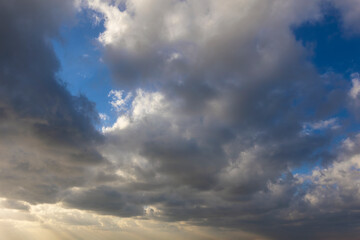 Wall Mural - afternoon blue sky with clouds background overlay. ideal for sky replacement