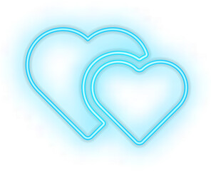 Wall Mural - Blue illuminated neon light icon sign heart love
