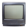Vintage black Television set isolated on white background