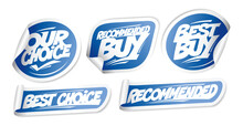 Recommended Buy, Our Choice, Best Buy Stickers Set